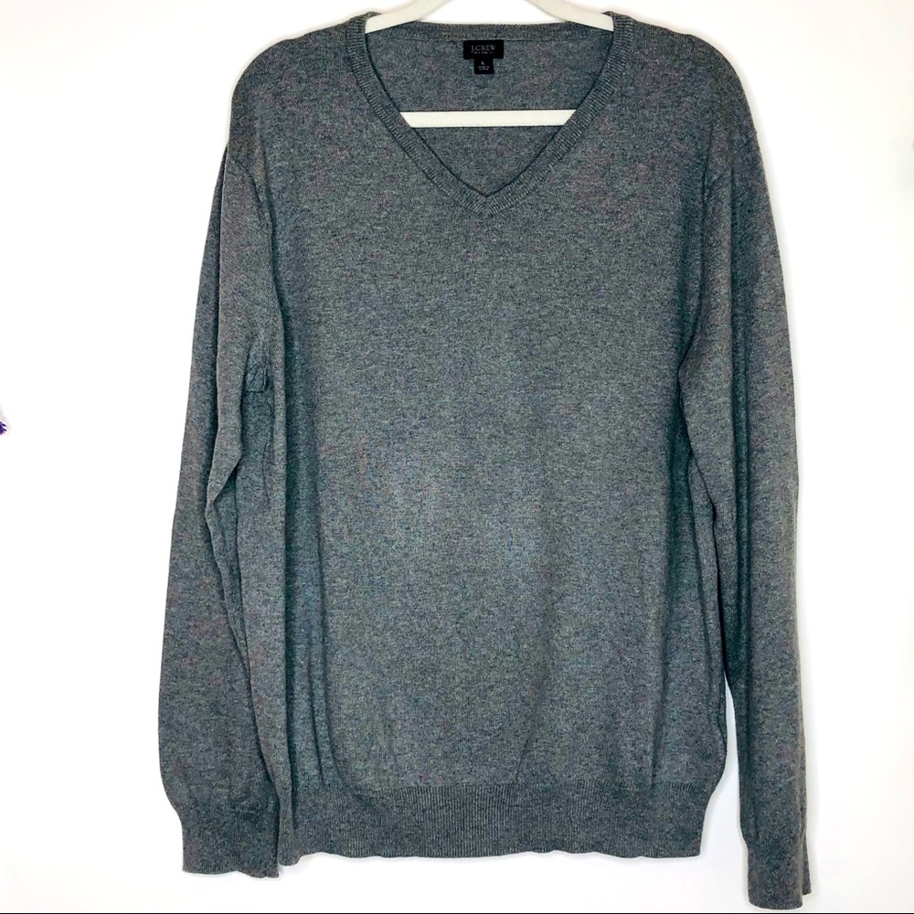 J. Crew cashmere blend men’s gray pullover sweater
